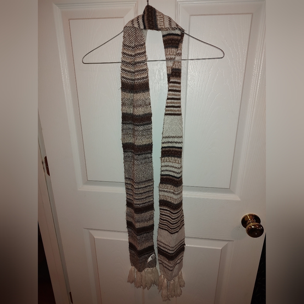 Old Navy Brown and Cream Striped Scarf